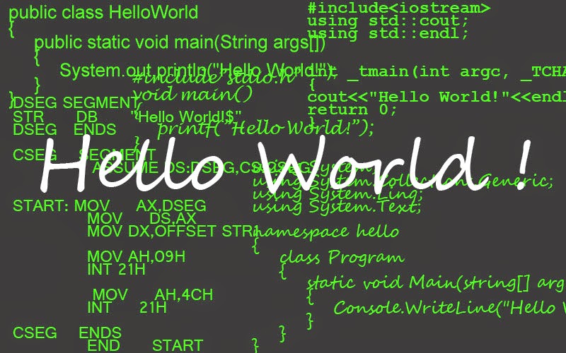 Hello World Program in Eight Different Popular Programming Languages kaliboys - Hello World در ۲۶ زبان برنامه نویسی