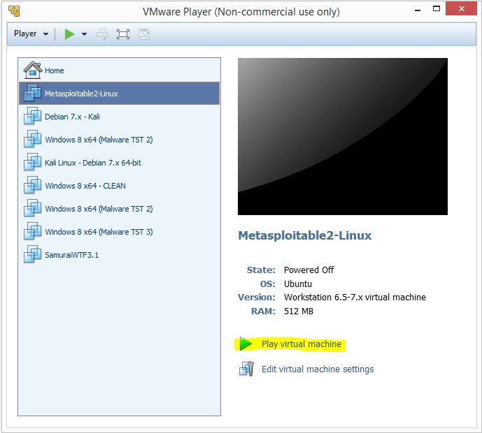 Setting up Metasploit and Metaspoitable 2 VMware player 2 - راه اندازی آزمایشگاه تست نفوذ