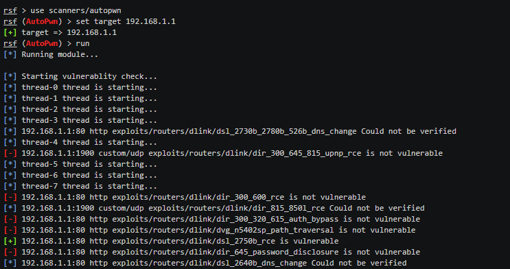 routersploit scanning vulnerabilities - تست نفوذ مودم ها با ابزار RouterSploit