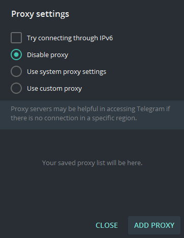 proxy setting - استفاده نامحدود از تلگرام با V2ray