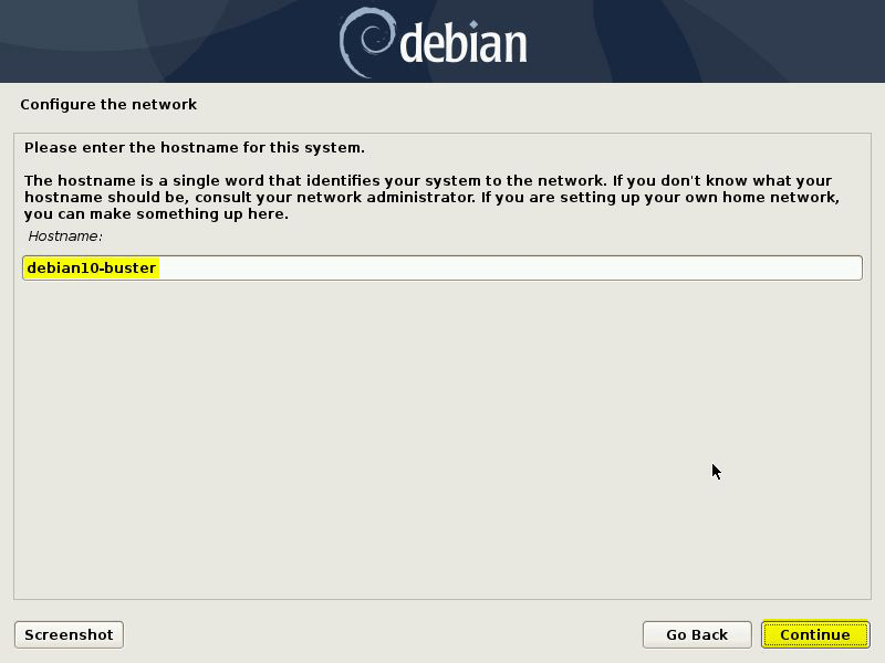 Hostname During Debian10 Installation - آموزش کامل نصب سیستم عامل debian