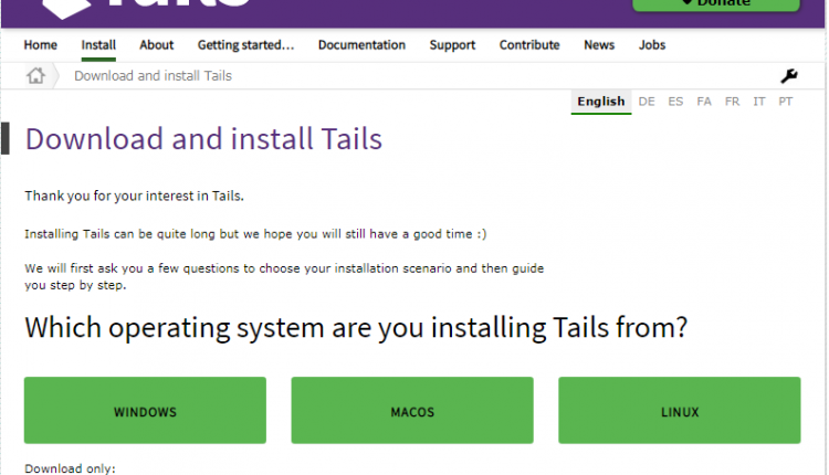 آموزش نصب سیستم عامل Tails OS