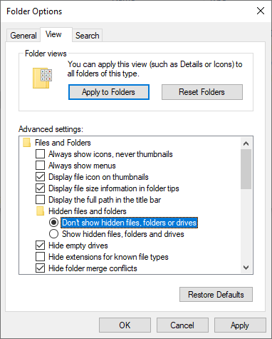 پنهان کردن اطلاعات (پوشه و فایل) در ویندوز 10