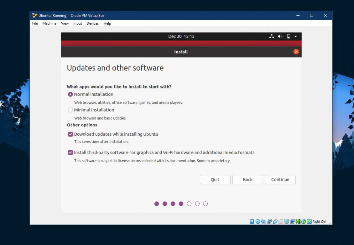 Normal Ubuntu Installation scaled - نحوه نصب لینوکس در ویندوز با ماشین مجازی