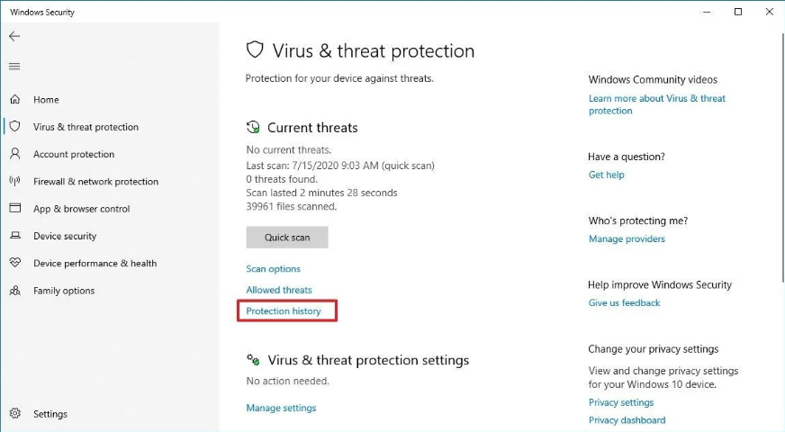 نحوه استفاده از Windows Security در ویندوز 10