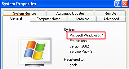 بررسی نوع پردازنده در ویندوز XP