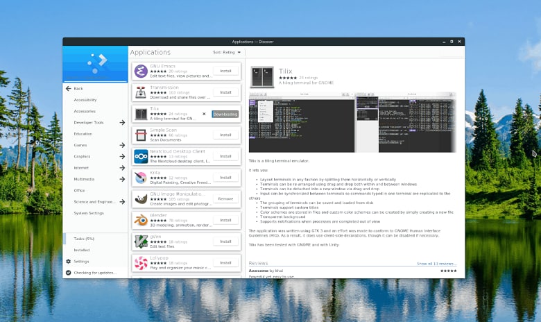 استفاده از KDE Discover برای حذف برنامه ها