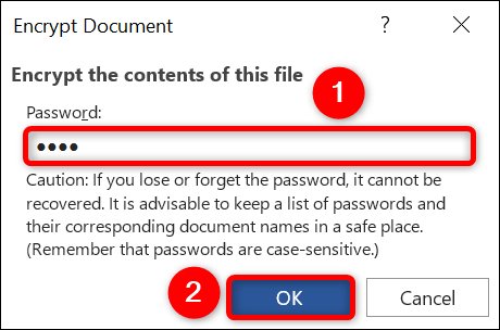 رمز گذاشتن روی فایل ورد