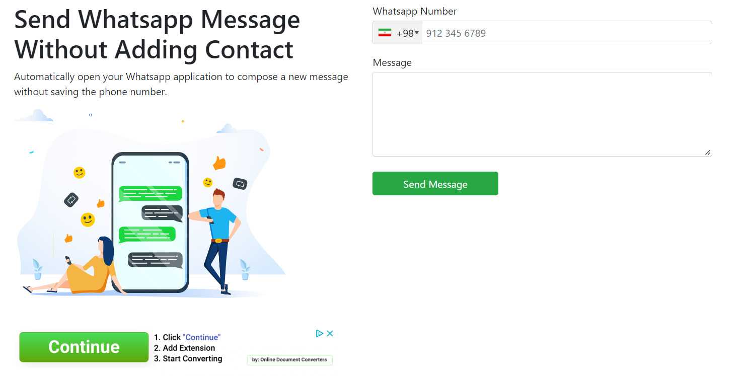 send whatsapp message non contacts - نحوه ارسال پیام واتساپ بدون ذخیره شماره