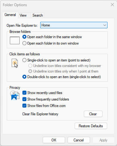 پاک کردن فایل های اخیر از File Explorer